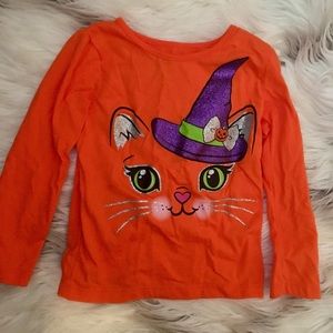 Halloween Glitter Witch Cat Top
